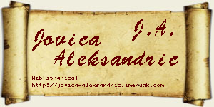 Jovica Aleksandrić vizit kartica